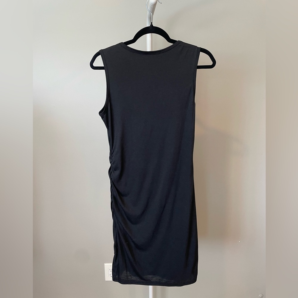 Sleeveless Black Ruched Mini Dress Size Medium - Picture 3 of 4